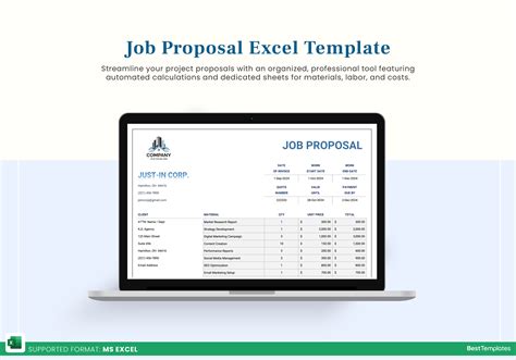Job Proposal Plan Template Excel