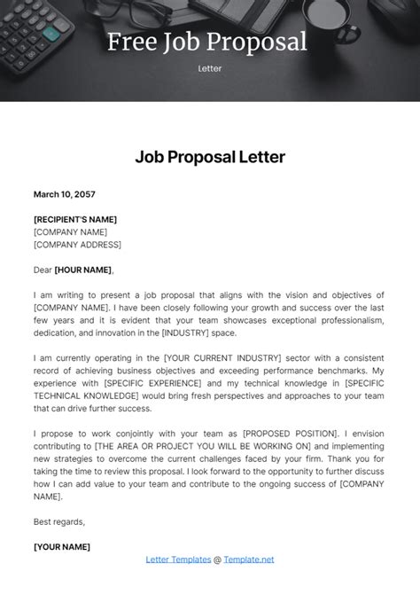 job proposal sample letter