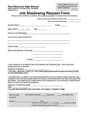 Job Shadowing Internal Request