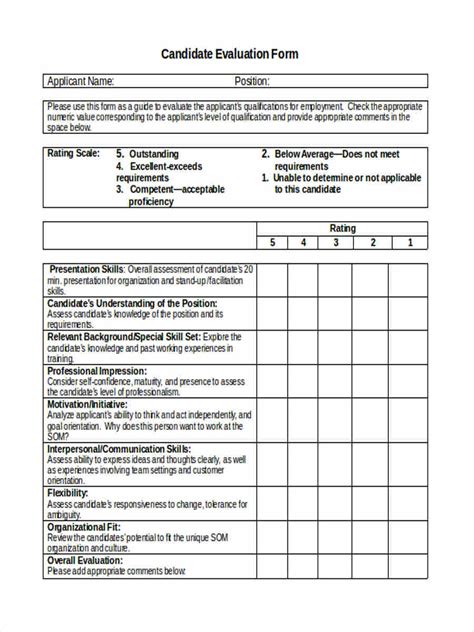 Job Skills Assessment Worksheet Candidate Evaluation Worksheet Grade 6 - Candidate Evaluation Worksheet Grade 6