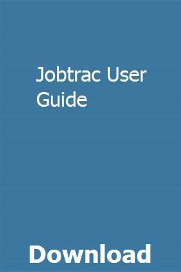 Read Online Jobtrac User Manual 