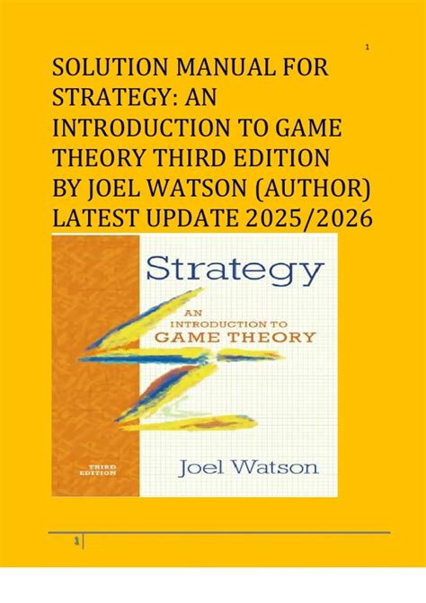Joel Watson Strategy Solution Manual