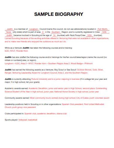 joh mankini biography sample