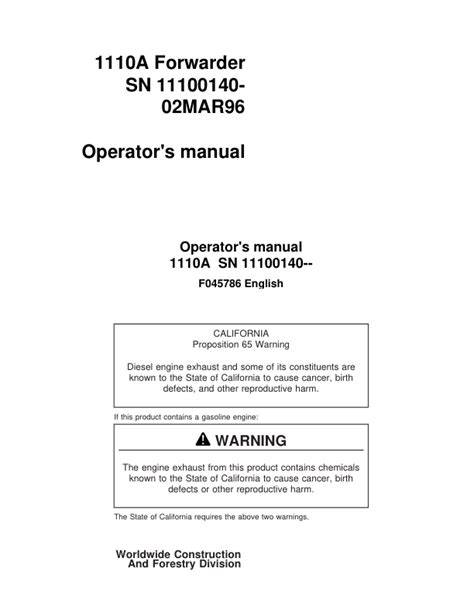 john deere 1110 manual