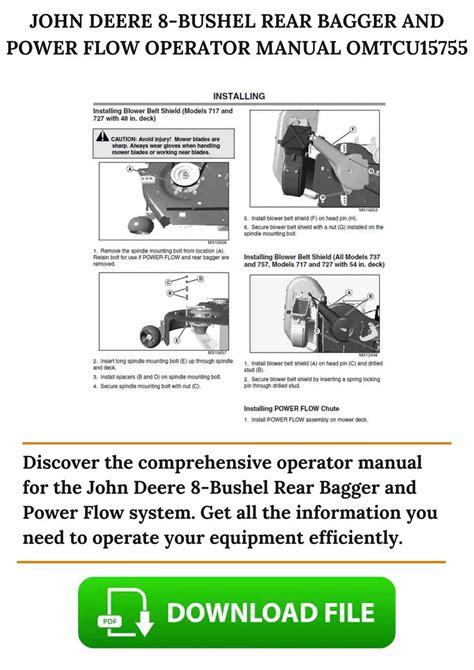 John Deere Bagger Installation Manual