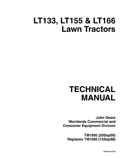 John Deere Lt166 Technical Manual