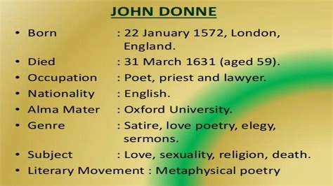john donne biography summary page