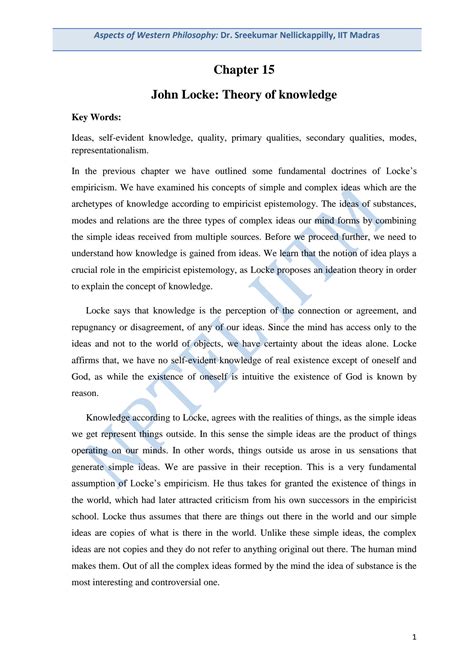 john locke theory of knowledge summary writing