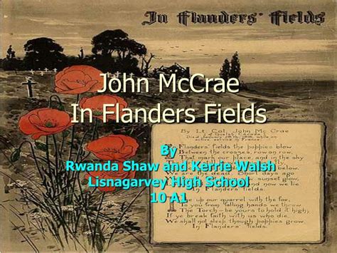 John Mccrae In Flanders Fields