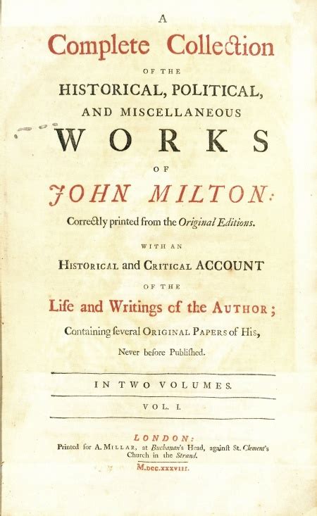 john milton works and writings