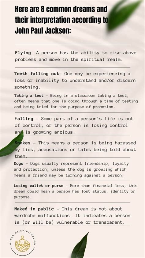 John Paul Jackson Dream Dictionary Website