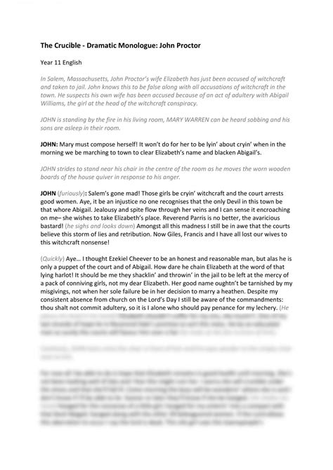 John Proctor Monologue