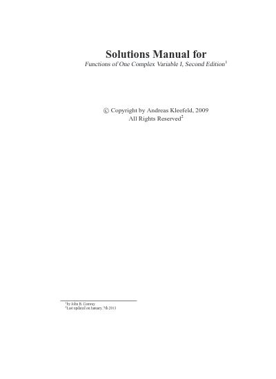 Download John Conway Complex Solutions Manual 