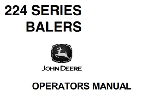 Download John Deere 224 Baler Operators Manual 