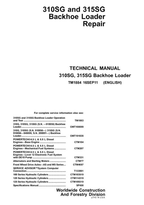 Download John Deere 310Sg Service Manual 