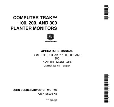 Full Download John Deere Computer Trak 200 Monitor Manual 