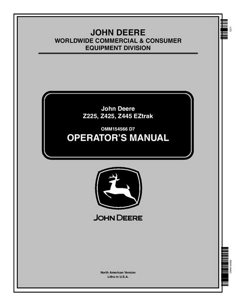 Read Online John Deere Z425 Service Manual 