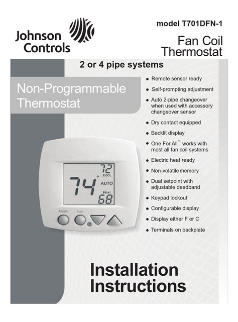 Download Johnson Controls Thermostat User Manual 