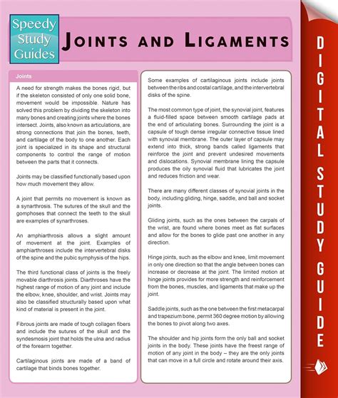 Joints Ligaments Speedy Study Guides Speedy Publishing