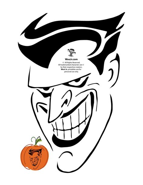 Joker Pumpkin Carving Template