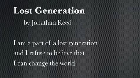 jonathan reed lost generation biography for kids