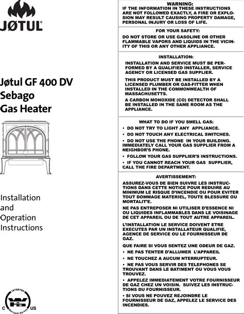 Download Jotul 400 User Guide 