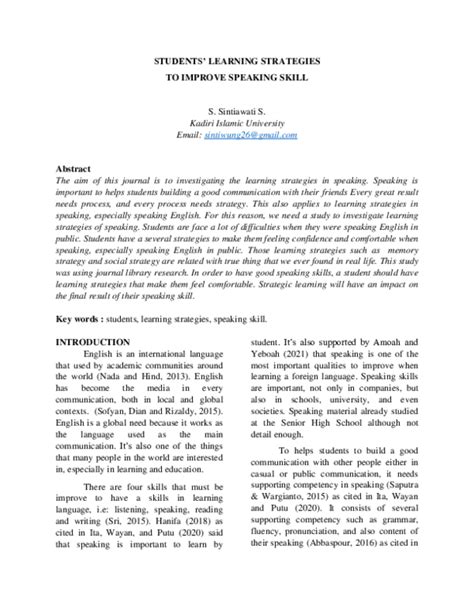 journal about improve speaking skill through media