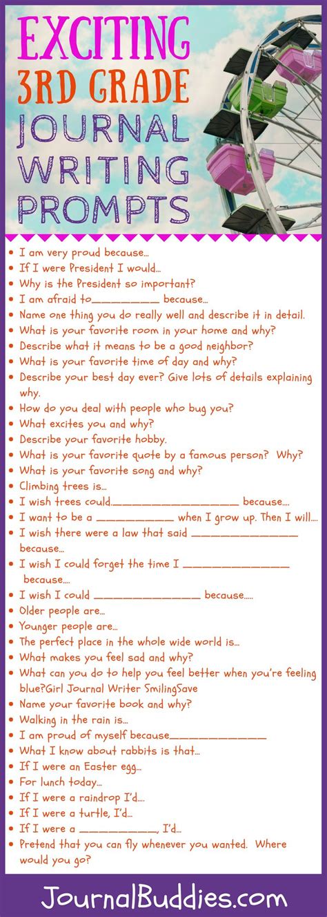Journal Prompts For Third Grade   57 Exciting 3rd Grade Writing Prompts Updated Bull - Journal Prompts For Third Grade