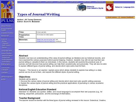 Journal Writing Lesson Plan For High School Study High School Writing Lesson Plans - High School Writing Lesson Plans