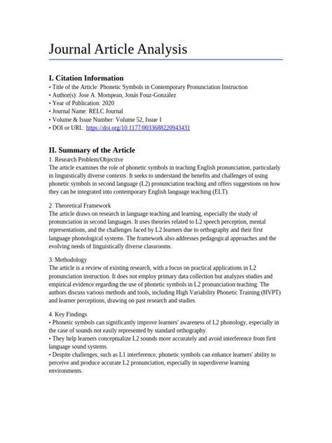 Full Download Journal Article Analysis 
