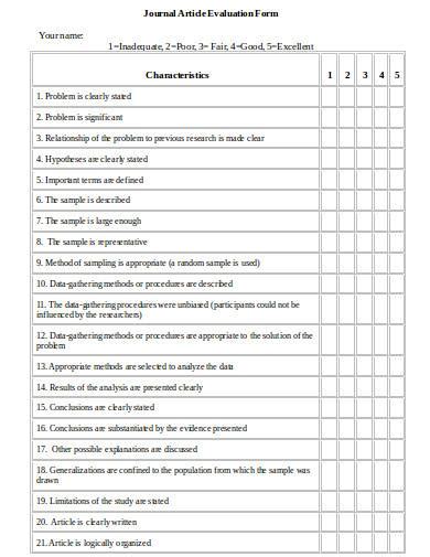 Read Journal Article Evaluation 