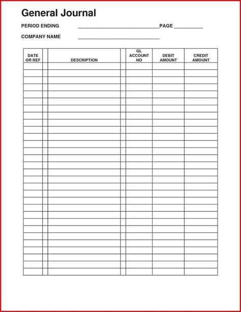 Read Journal Entry Blank Forms 