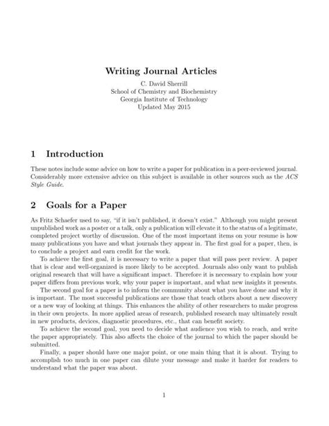 Read Online Journal Format Sample 
