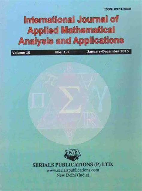 Read Online Journal Of Applied Mathematical Analysis And Applications 
