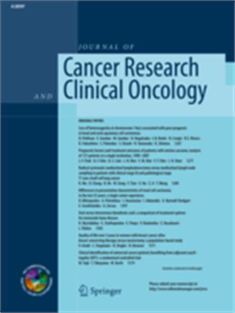Read Journal Of Cancer Research And Clinical Oncology 