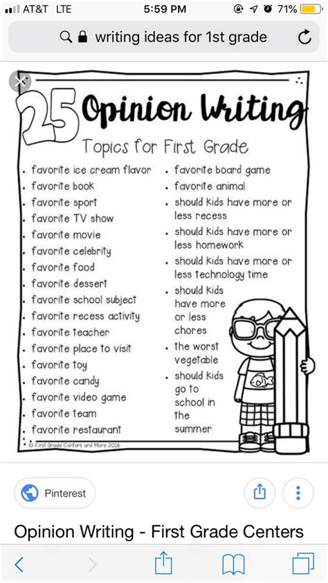 Read Journal Topics First Grade Summer 