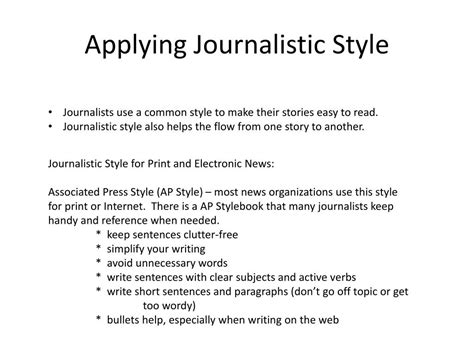 Read Journalistic Writing Style 