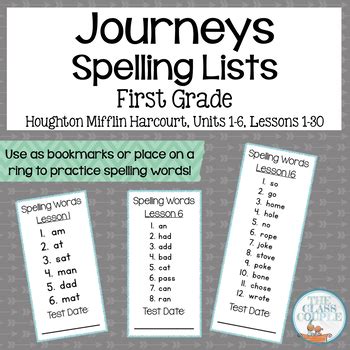 Journeys 1st Grade Spelling Lists Teaching Resources Tpt Journeys Spelling List Grade 1 - Journeys Spelling List Grade 1