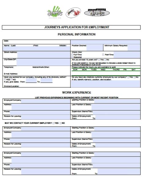 Journeys Job Application