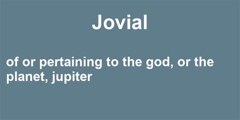Jovial Definition