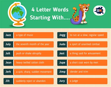 Jovial Words That Start With The Letter J J Words For Kids - J Words For Kids