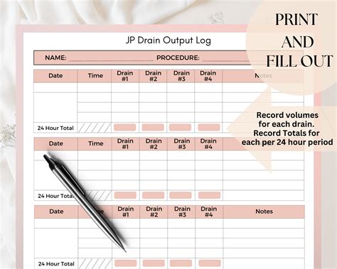Jp Drain Log Sheet