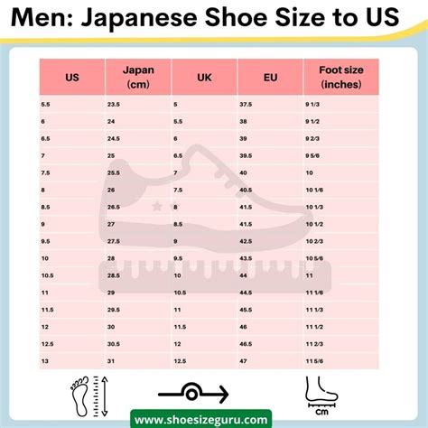 Jp Shoes Size Chart
