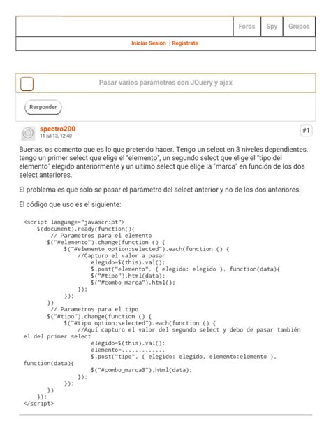 jquery pasar parametros a página web