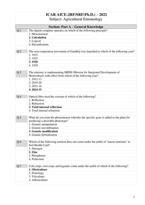 Download Jrf Question Paper For Entomology 