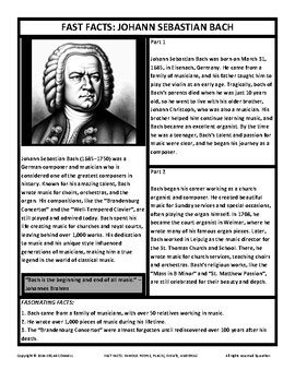 Read Online Js Bach Fact Sheet Resources For Music Education 