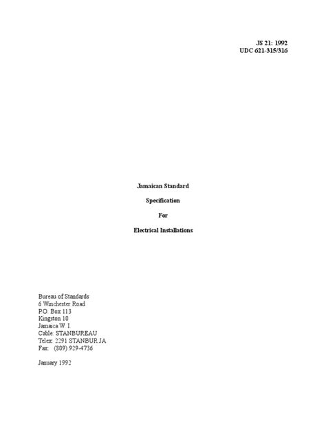 js21 electrical standard