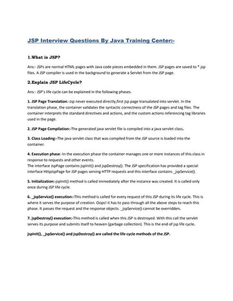 Jsp Interview Questions