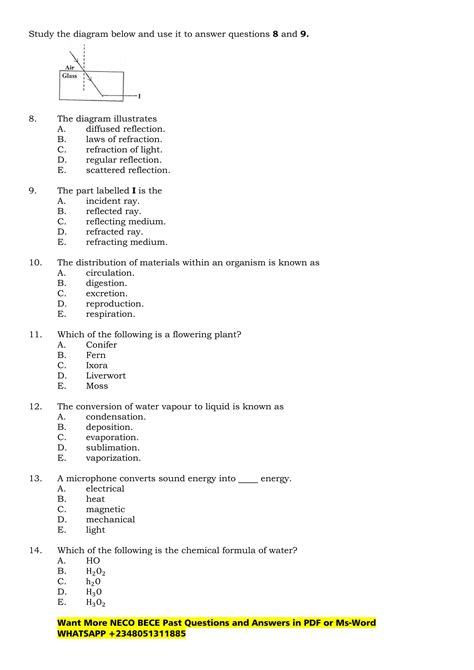 Jss3 Examination Basic Science Answer