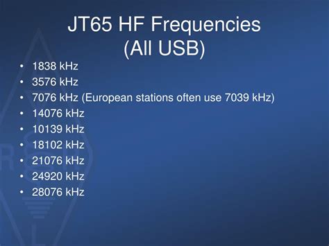 Jt65 Frequencies